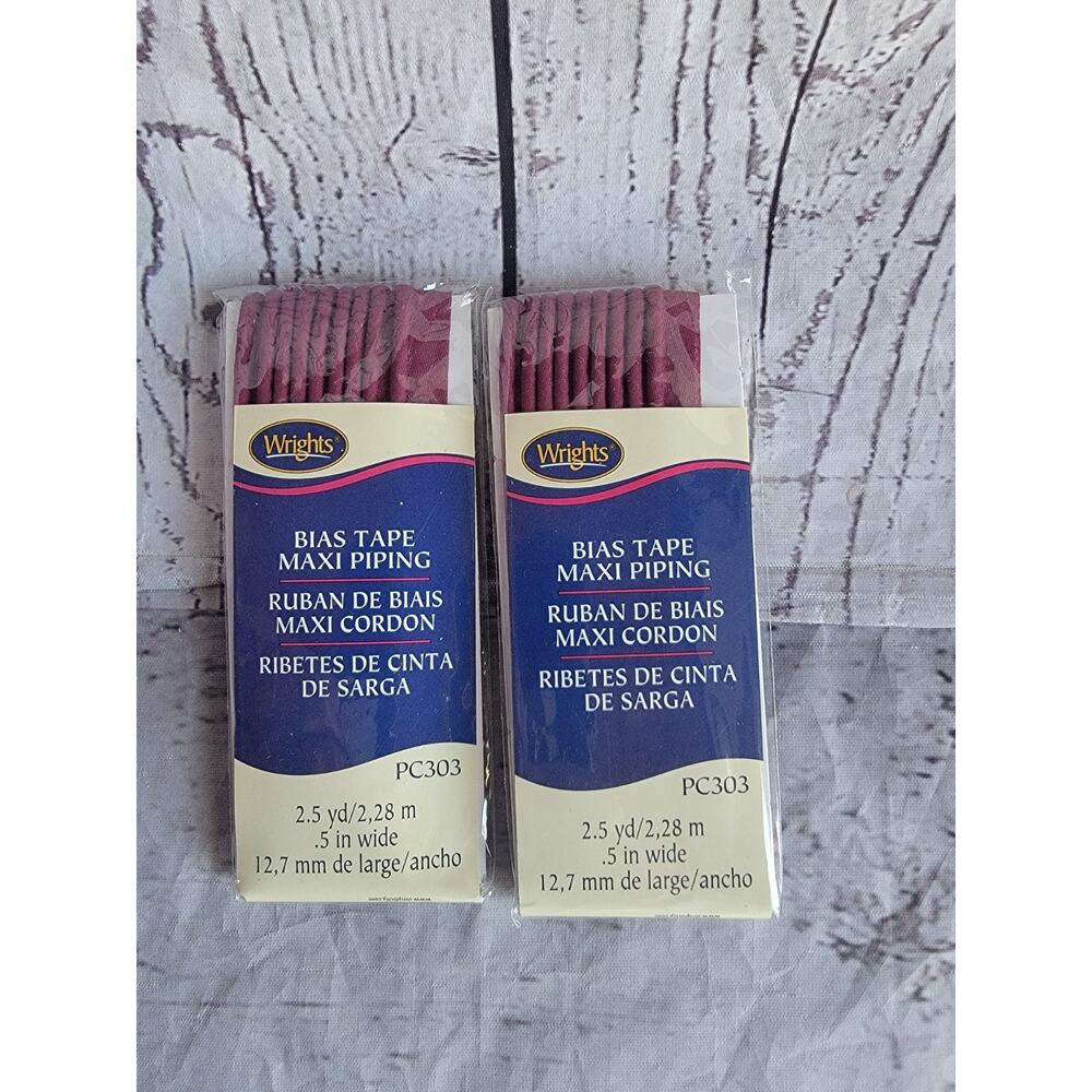 Vintage Wrights Maxi Piping Berry Lot 2 303-084 2.5 yards